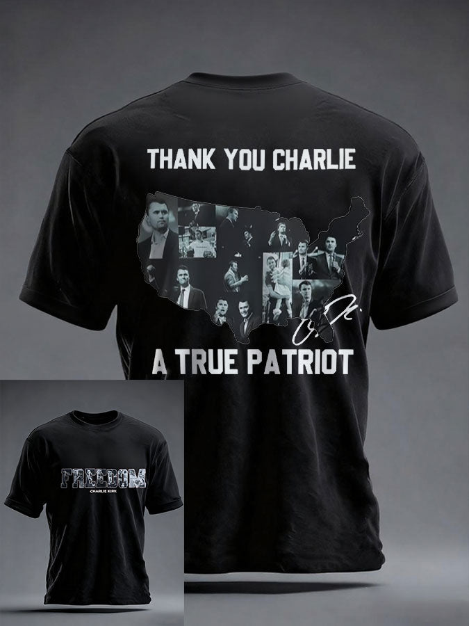 Men's Freedom True Patriot Memorial Printed T-shirt