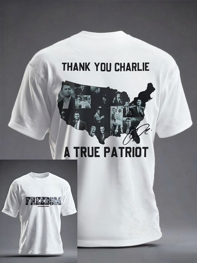 Men's Freedom True Patriot Memorial Printed T-shirt