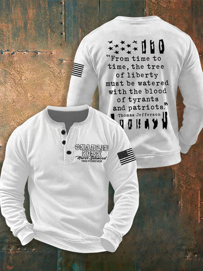 Men's Charlie Kirk Never Silenced Printed Long Sleeves T-Shirt