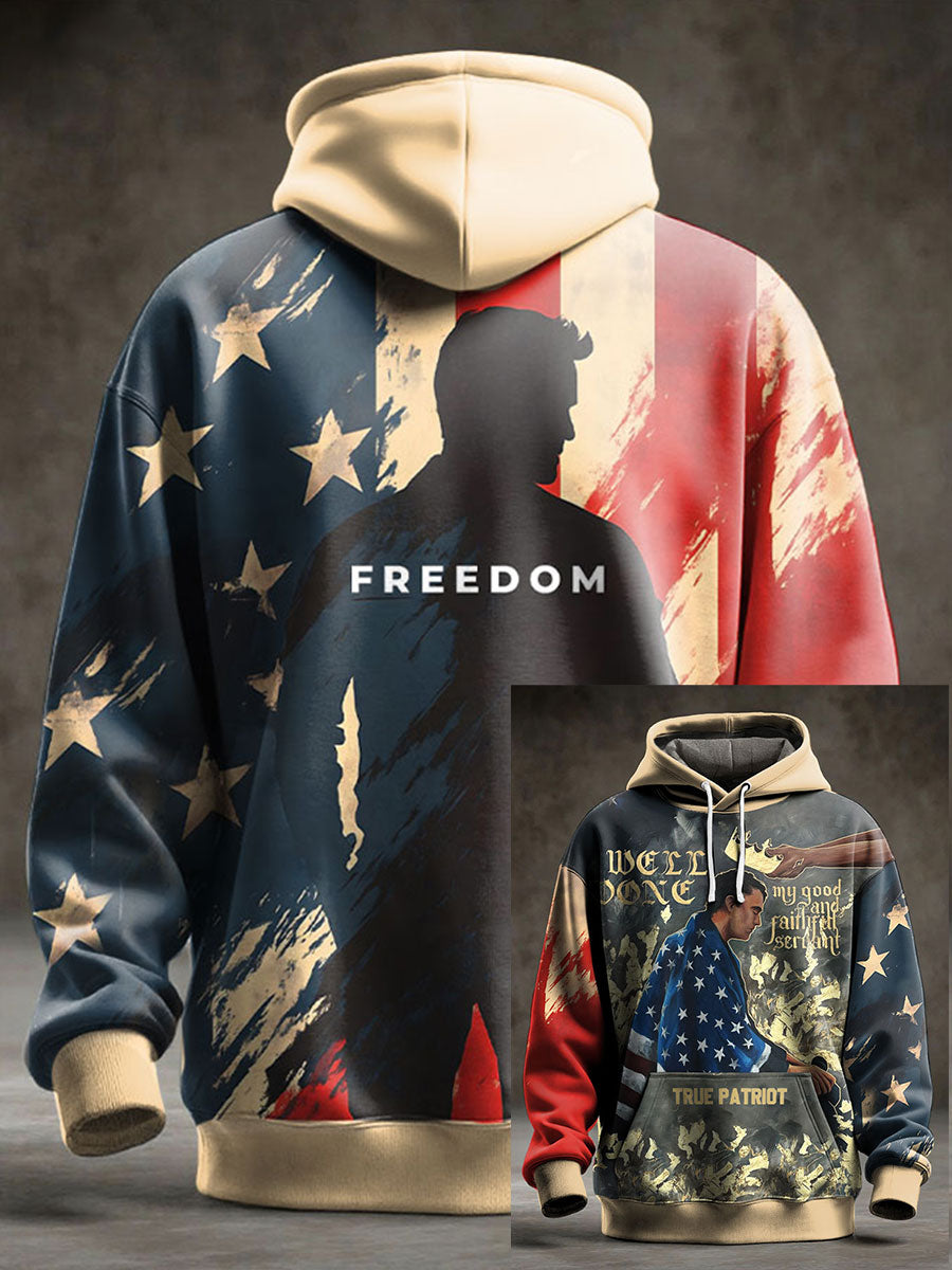 Men's Freedom True Patriot Memorial Printed Hoodie
