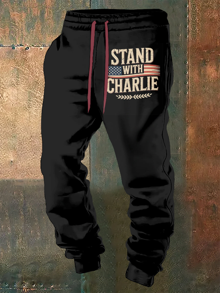 Men's Charlie Kirk Printed Drawstring Pants