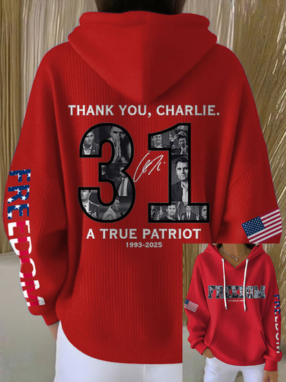 Women's Freedom True Patriot Memorial Printed Hoodie