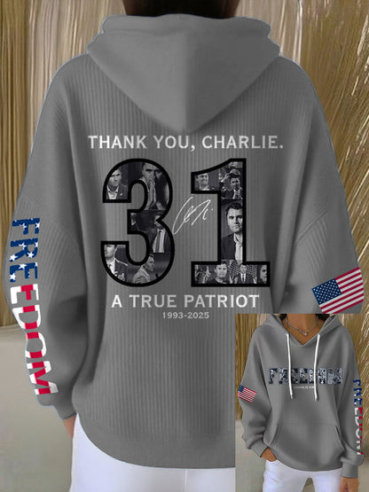 Women's Freedom True Patriot Memorial Printed Hoodie