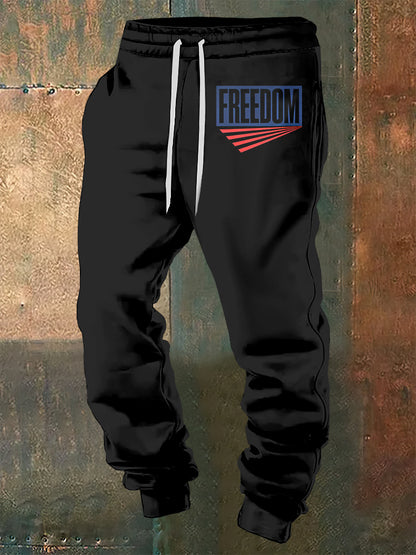 Men's Charlie Kirk Freedom Printed Drawstring Pants
