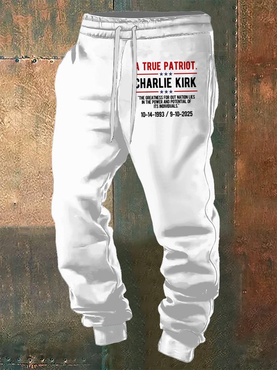 Men's Charlie Kirk Printed Drawstring Pants