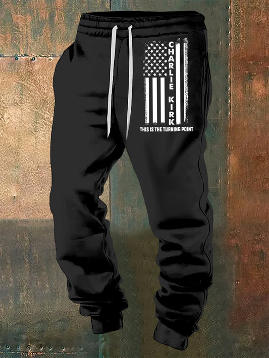 Men's Charlie Kirk Printed Drawstring Pants