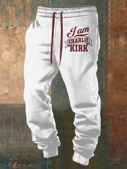 Men's Charlie Kirk Printed Drawstring Pants