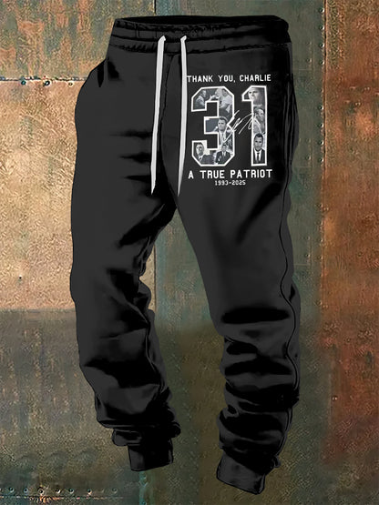 Men's Charlie Kirk Printed Drawstring Pants