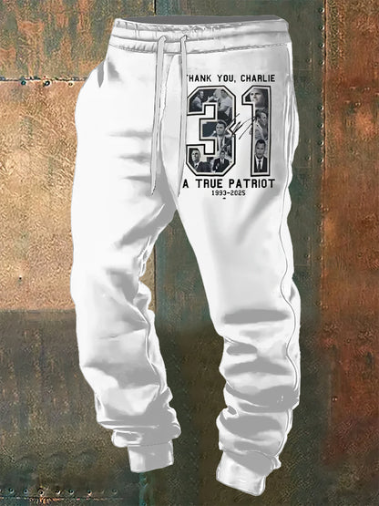 Men's Charlie Kirk Printed Drawstring Pants