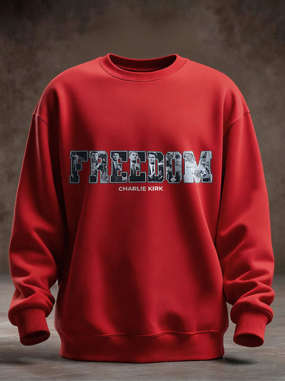 Men's Freedom True Patriot Memorial Printed Sweatshirt