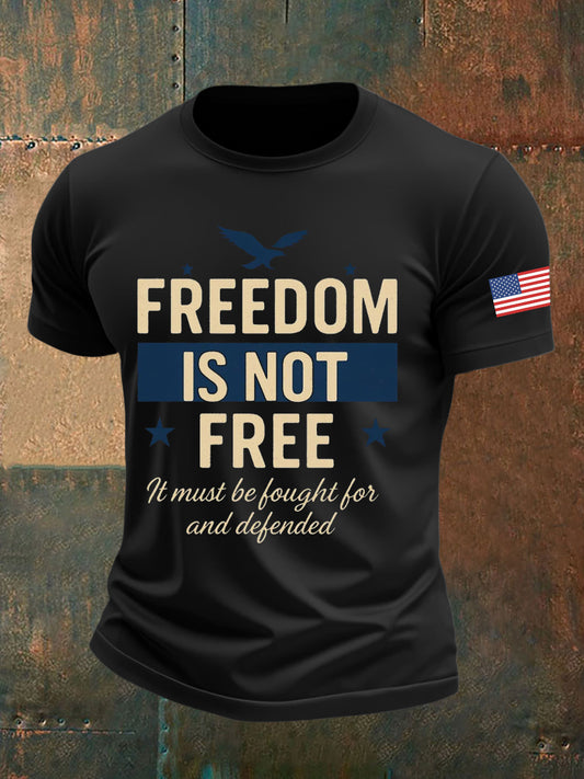 Men's Freedom Is Not Free Charlie Kirk Printed T-shirt