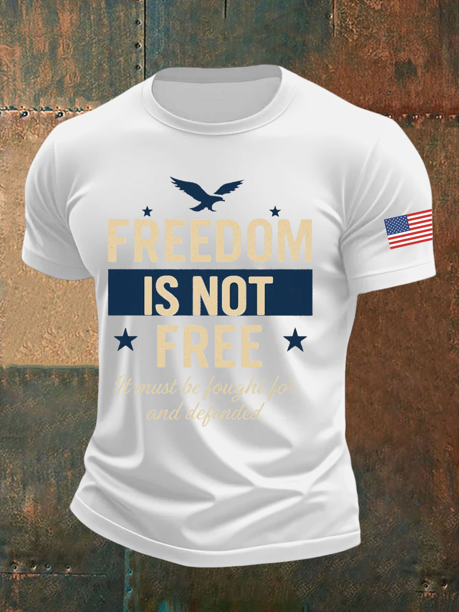Men's Freedom Is Not Free Charlie Kirk Printed T-shirt