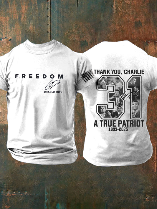 Men's Freedom Is Not Free R.I.P Charlie Kirk Short Sleeve T-shirt