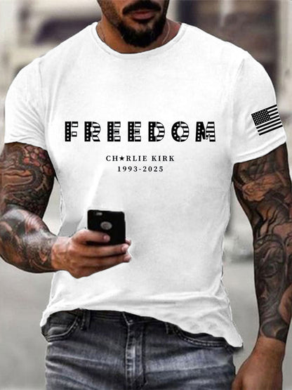 Men's Freedom Charlie Kirk Printed T-shirt