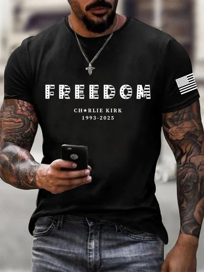 Men's Freedom Charlie Kirk Printed T-shirt