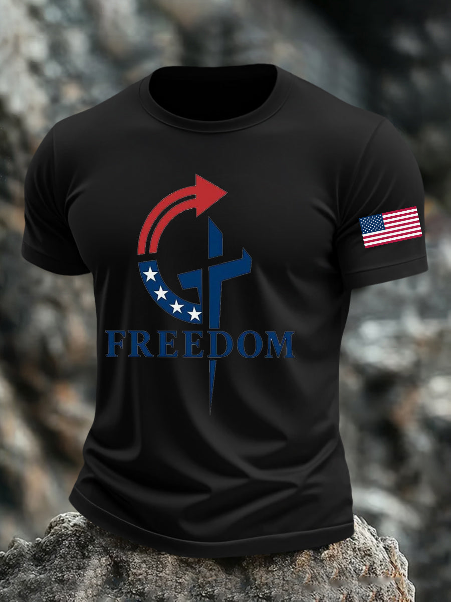 Men's Freedom Faith Printed T-shirt