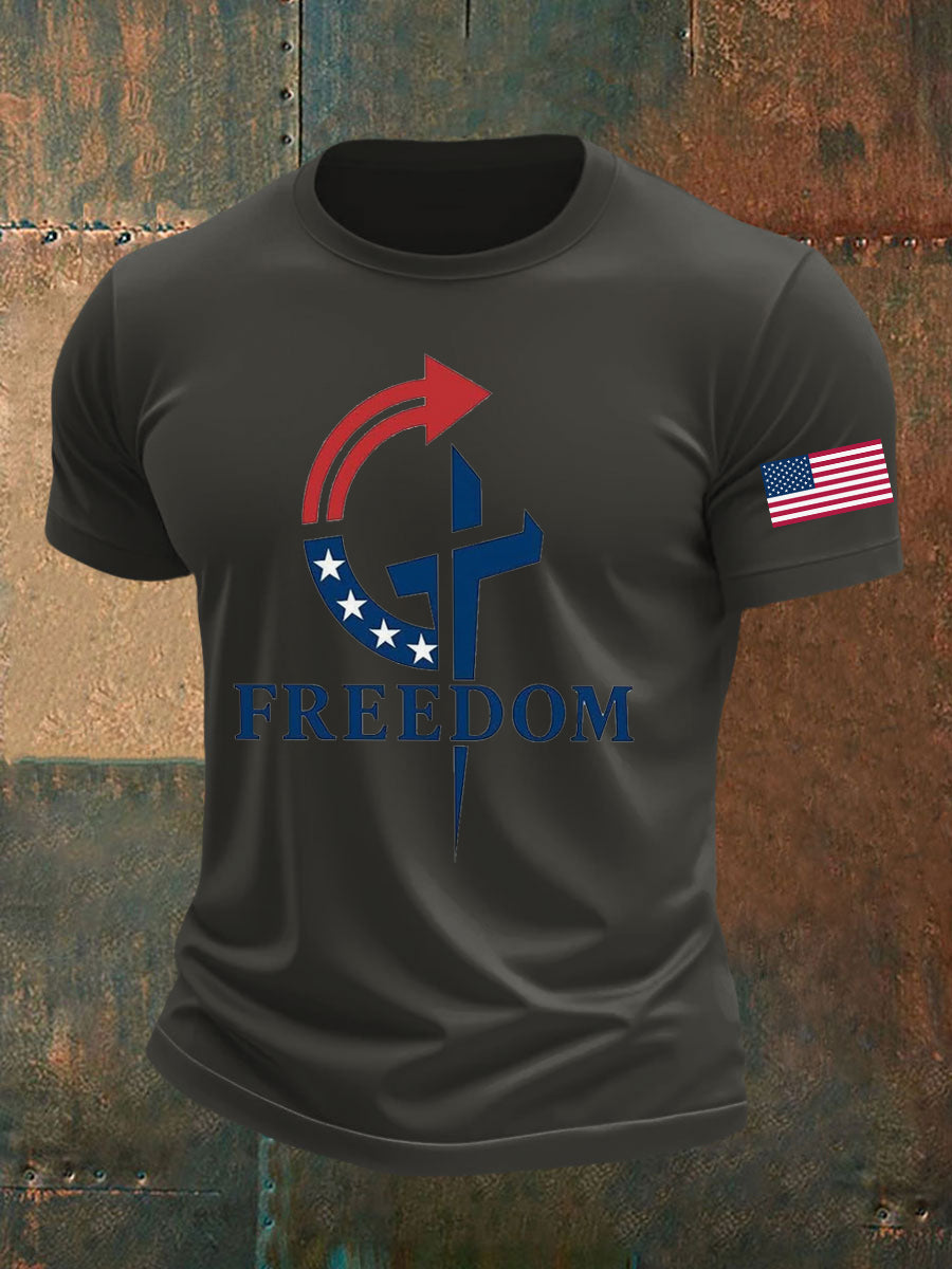 Men's Freedom Faith Printed T-shirt