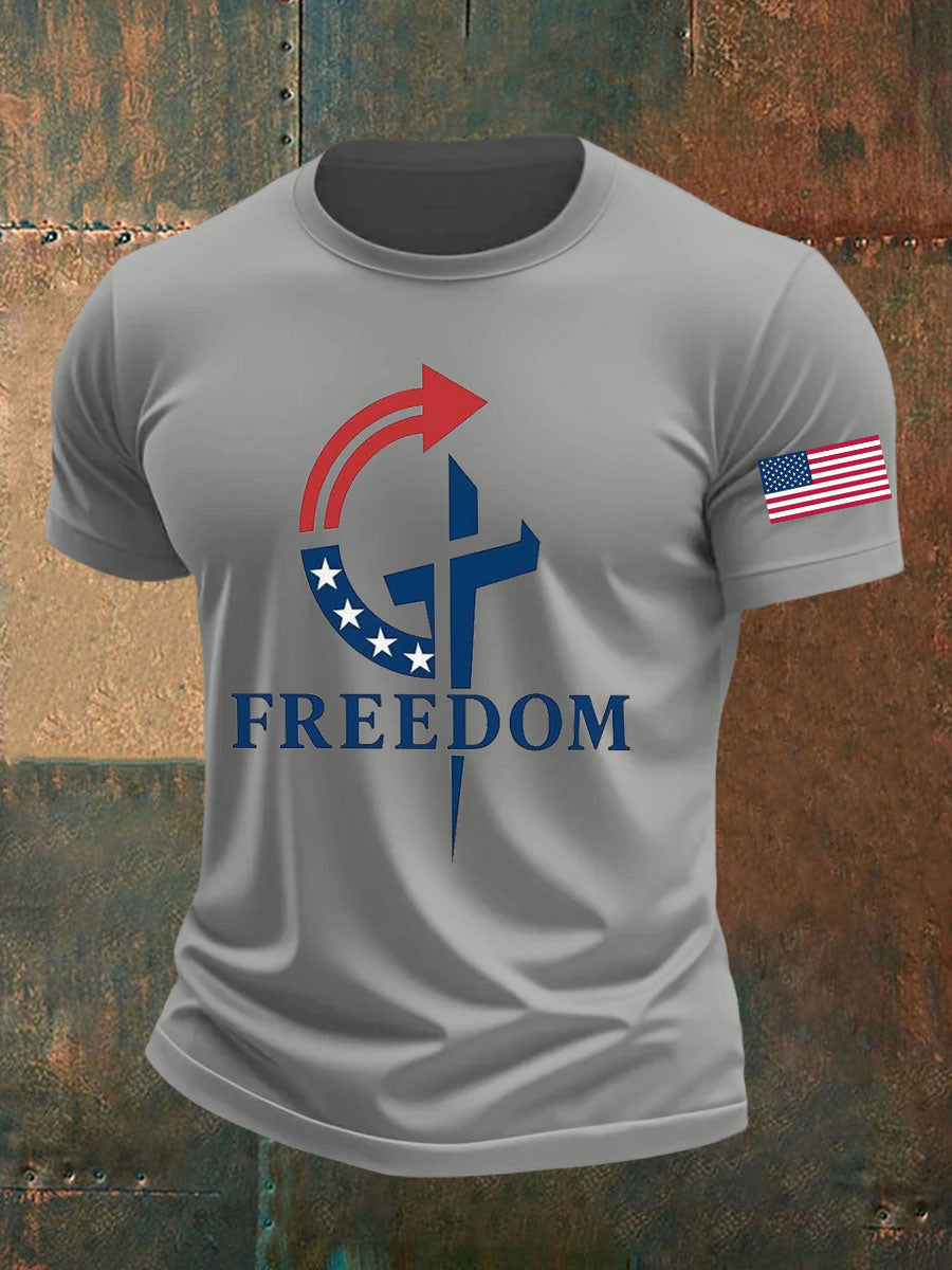 Men's Freedom Faith Printed T-shirt