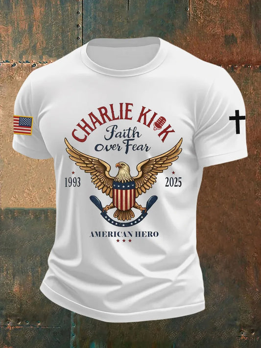 Men's Charlie Kirk Turning Point USA Trump Commemorative T-Shirt