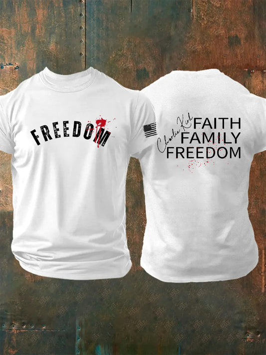 Men's Charlie Kirk Turning Point USA Trump Commemorative T-Shirt