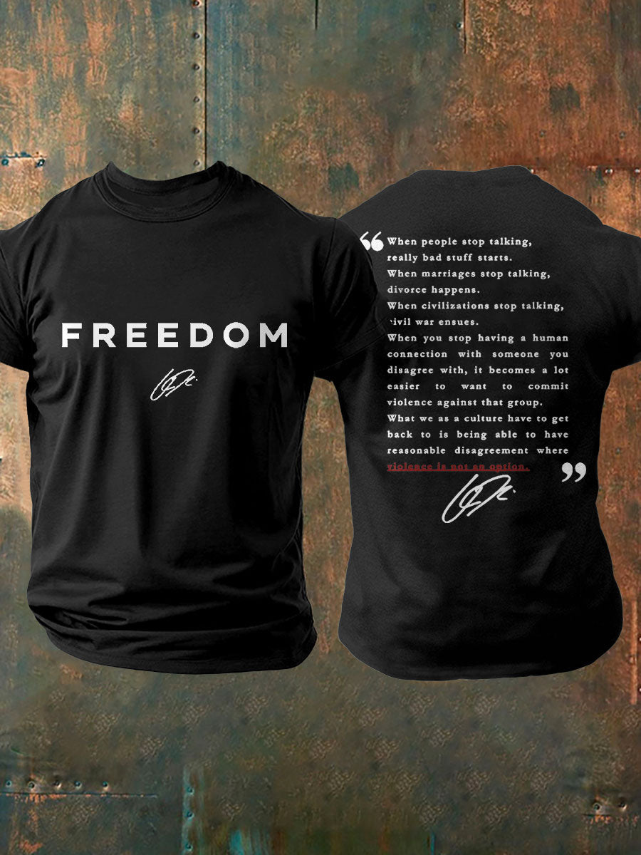 Men's Freedom True Patriot Printed T-shirt