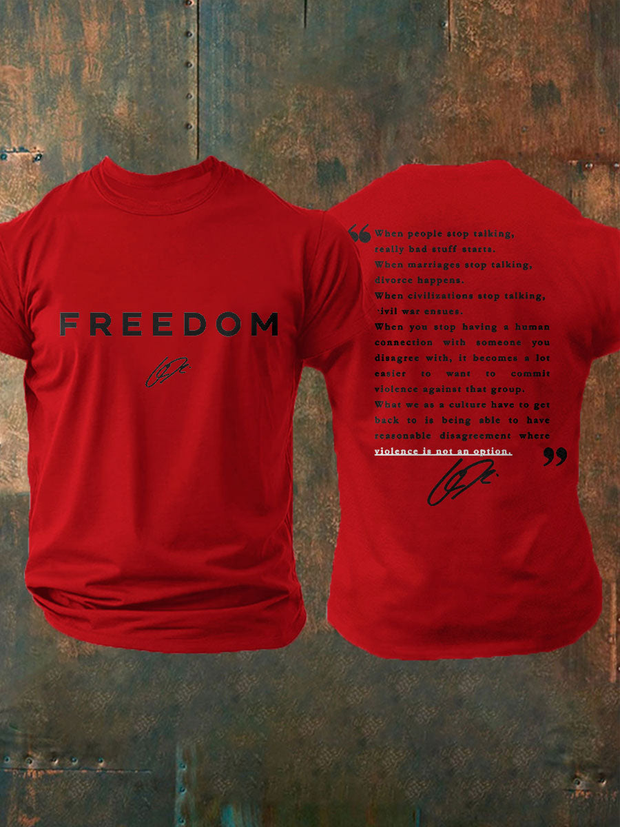 Men's Freedom True Patriot Printed T-shirt
