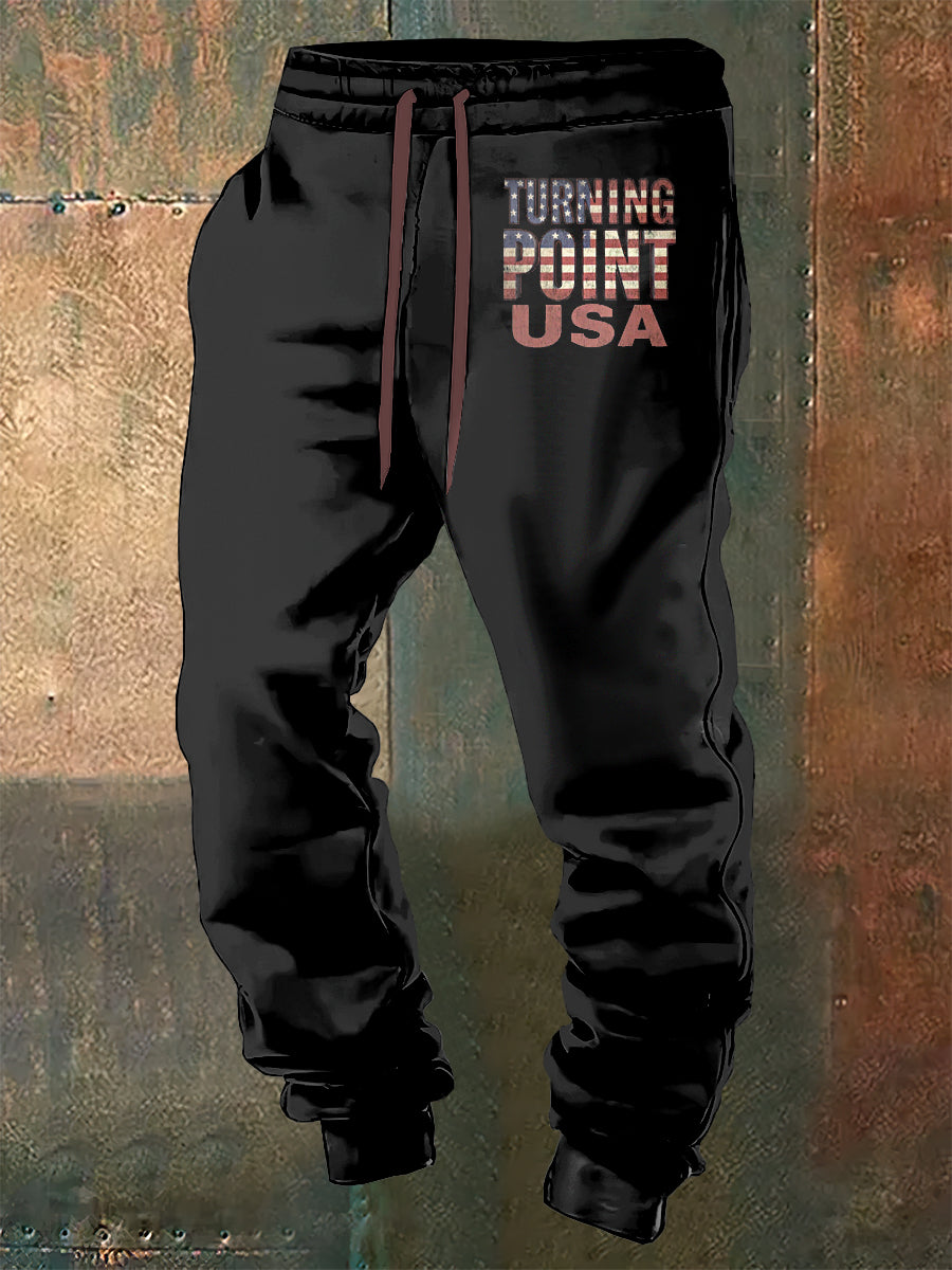 Men's Charlie Kirk Freedom Printed Drawstring Pants