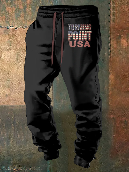 Men's Charlie Kirk Freedom Printed Drawstring Pants