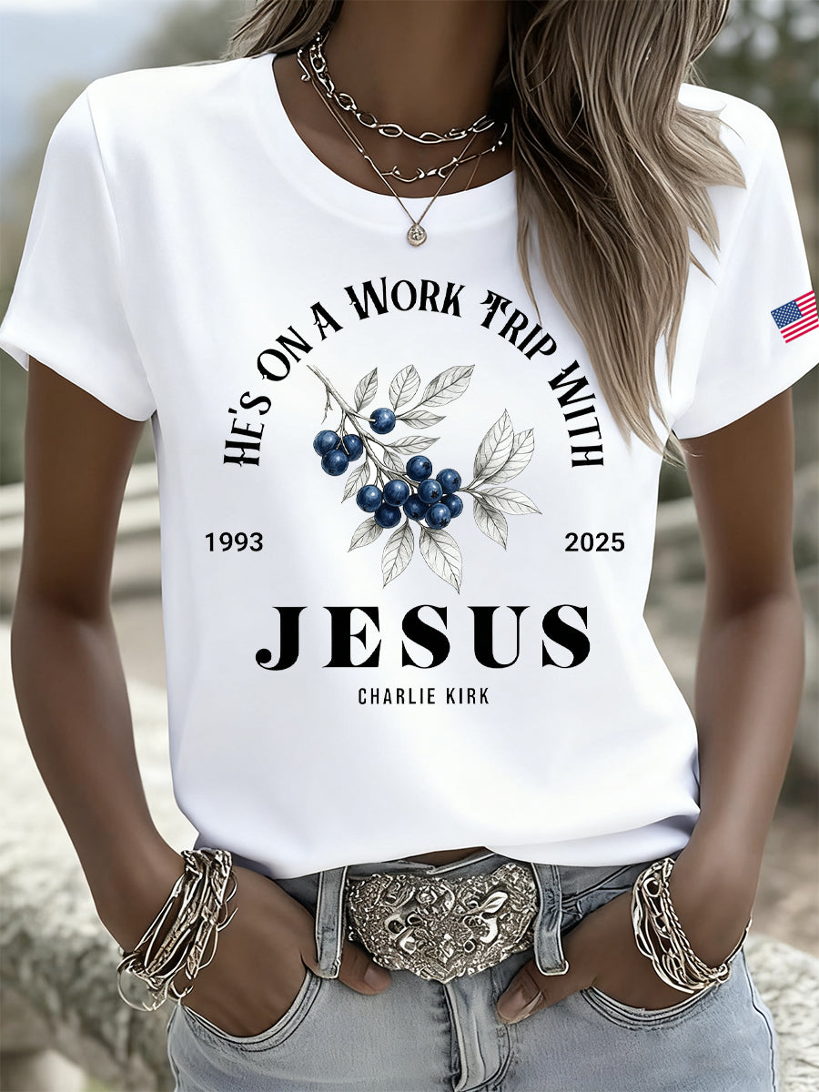 Women's Vintage Freedom American Casual Commemorative Short Sleeve