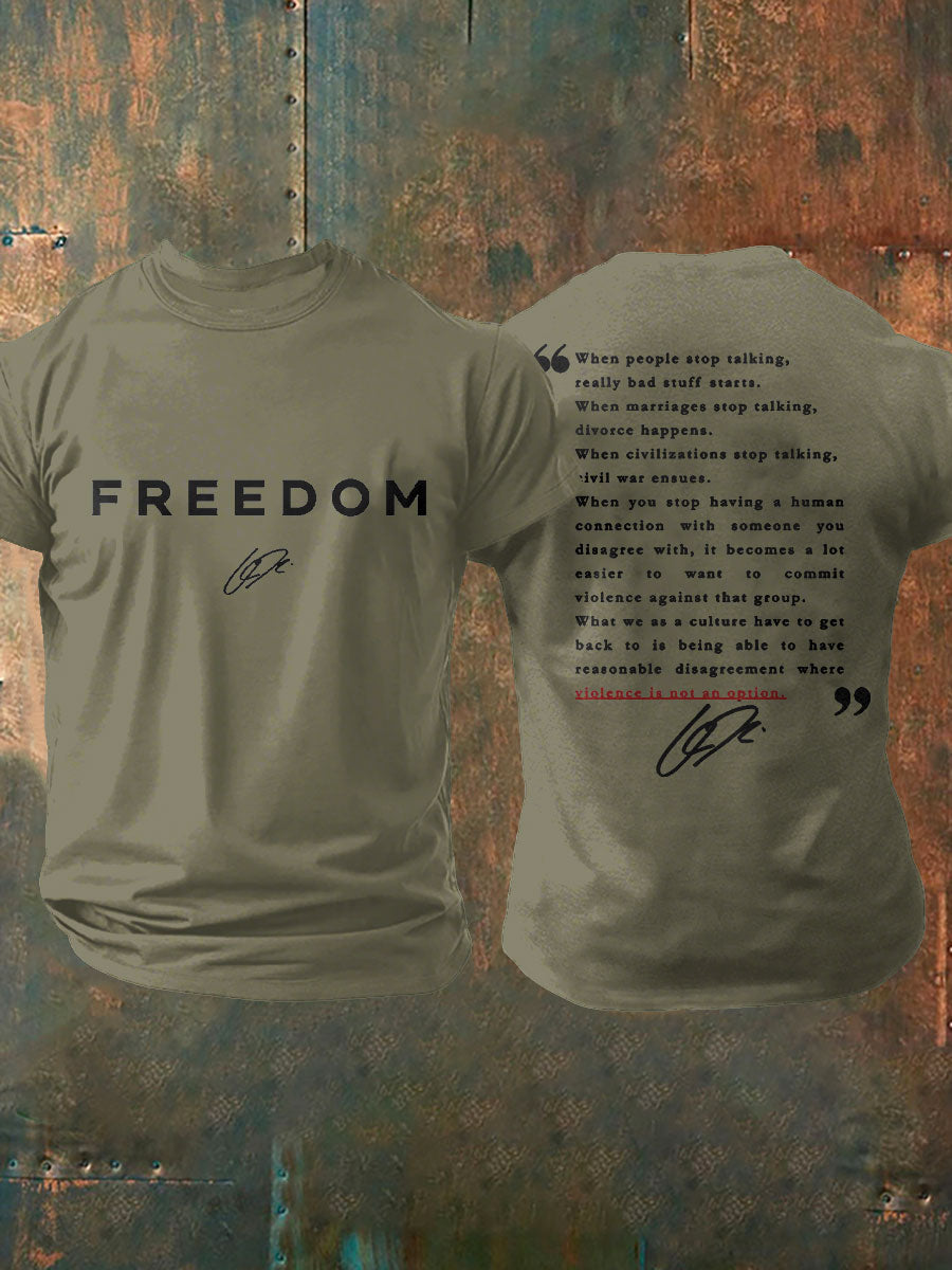 Men's Freedom True Patriot Printed T-shirt