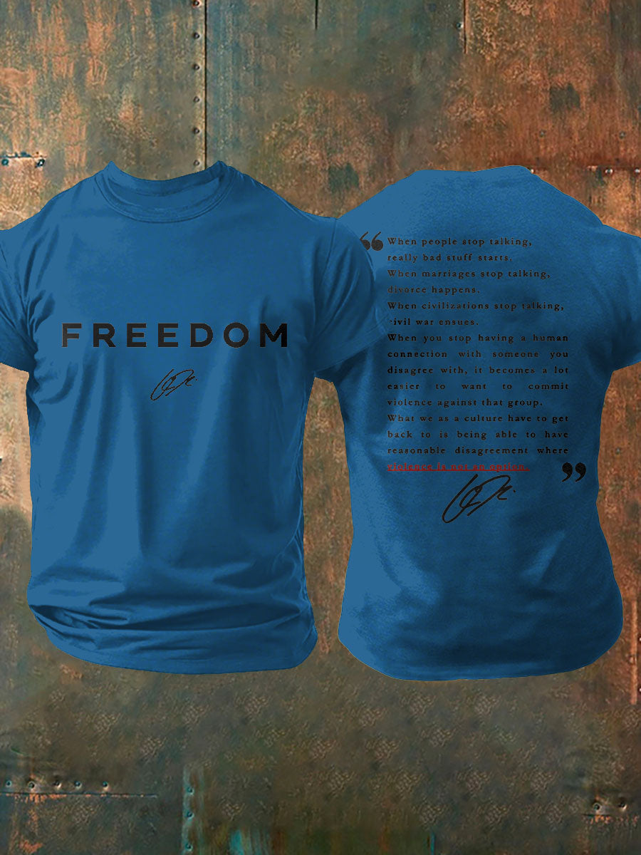 Men's Freedom True Patriot Printed T-shirt