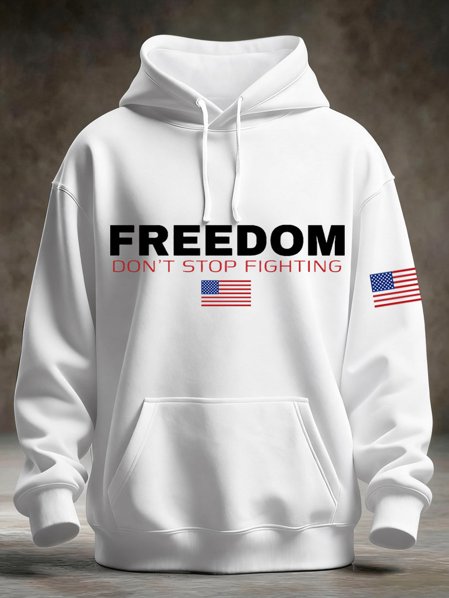 Men's Freedom Don't Stop Fighting Pocket Hoodie