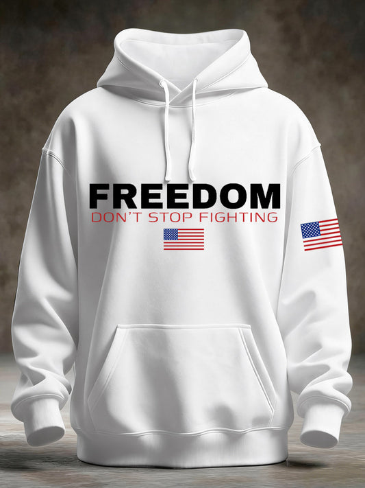 Men's Freedom Don't Stop Fighting Pocket Hoodie