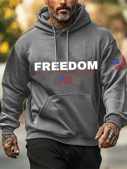 Men's Freedom Don't Stop Fighting Pocket Hoodie