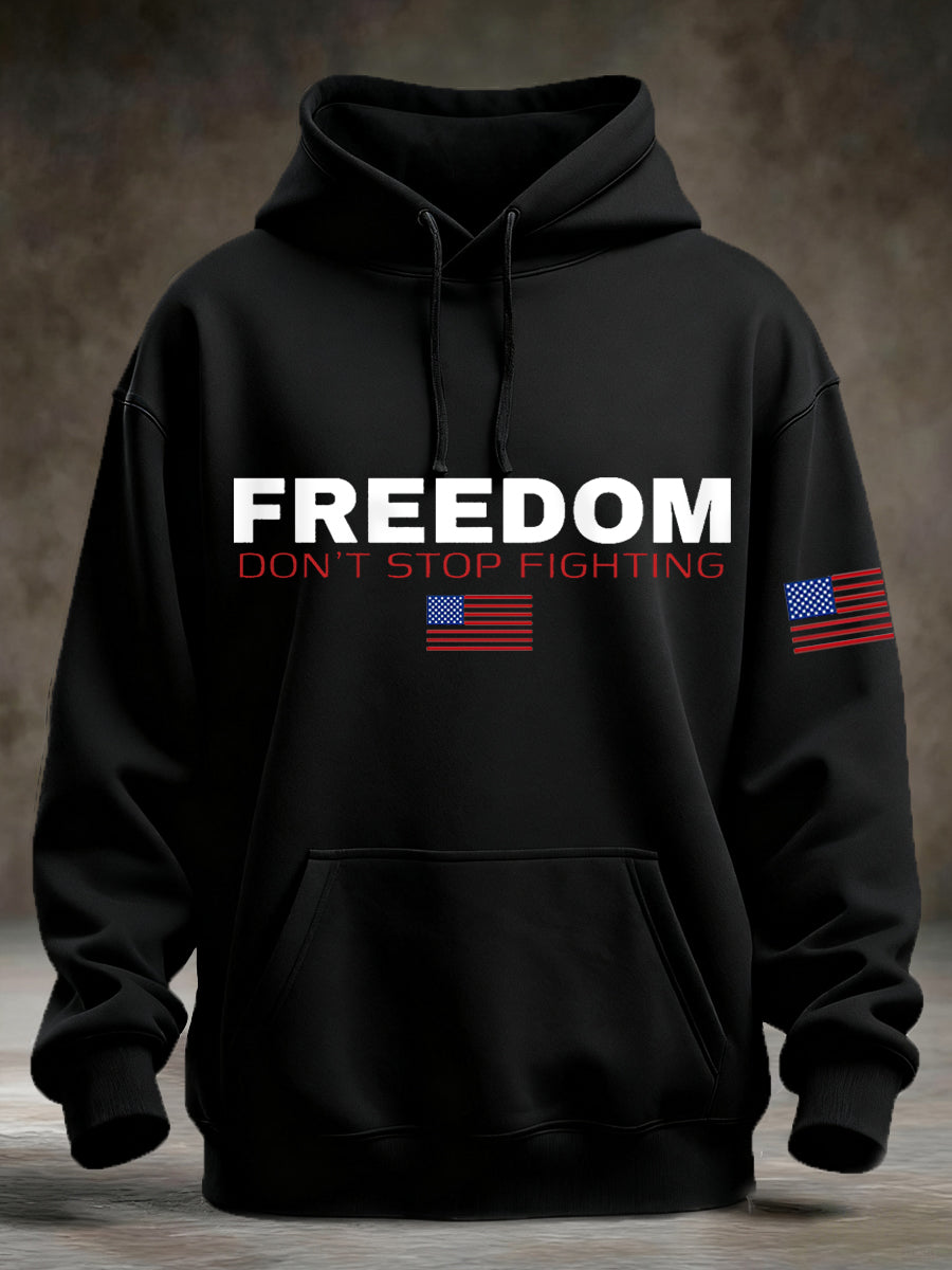 Men's Freedom Don't Stop Fighting Pocket Hoodie