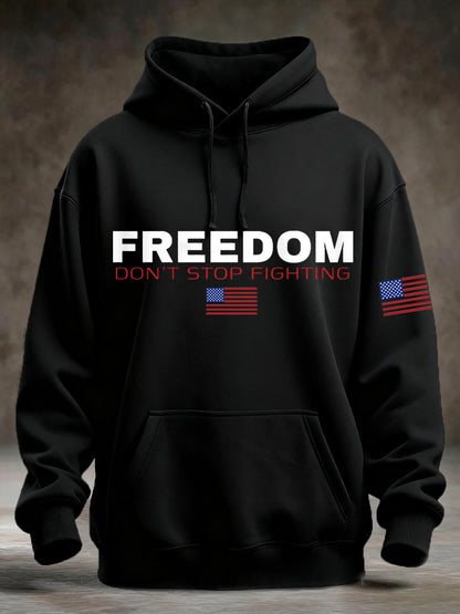 Men's Freedom Don't Stop Fighting Pocket Hoodie
