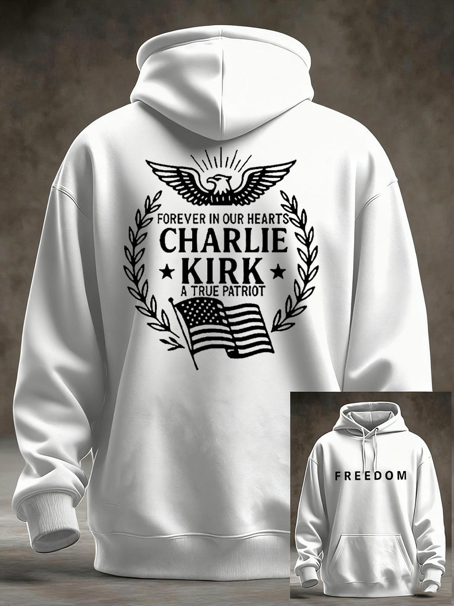 Men's Freedom Is Not Free R.I.P Charlie Kirk Oversized Drop-Shoulder Hoodie with Pockets