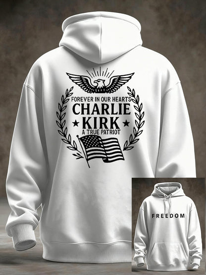 Men's Freedom Is Not Free R.I.P Charlie Kirk Oversized Drop-Shoulder Hoodie with Pockets