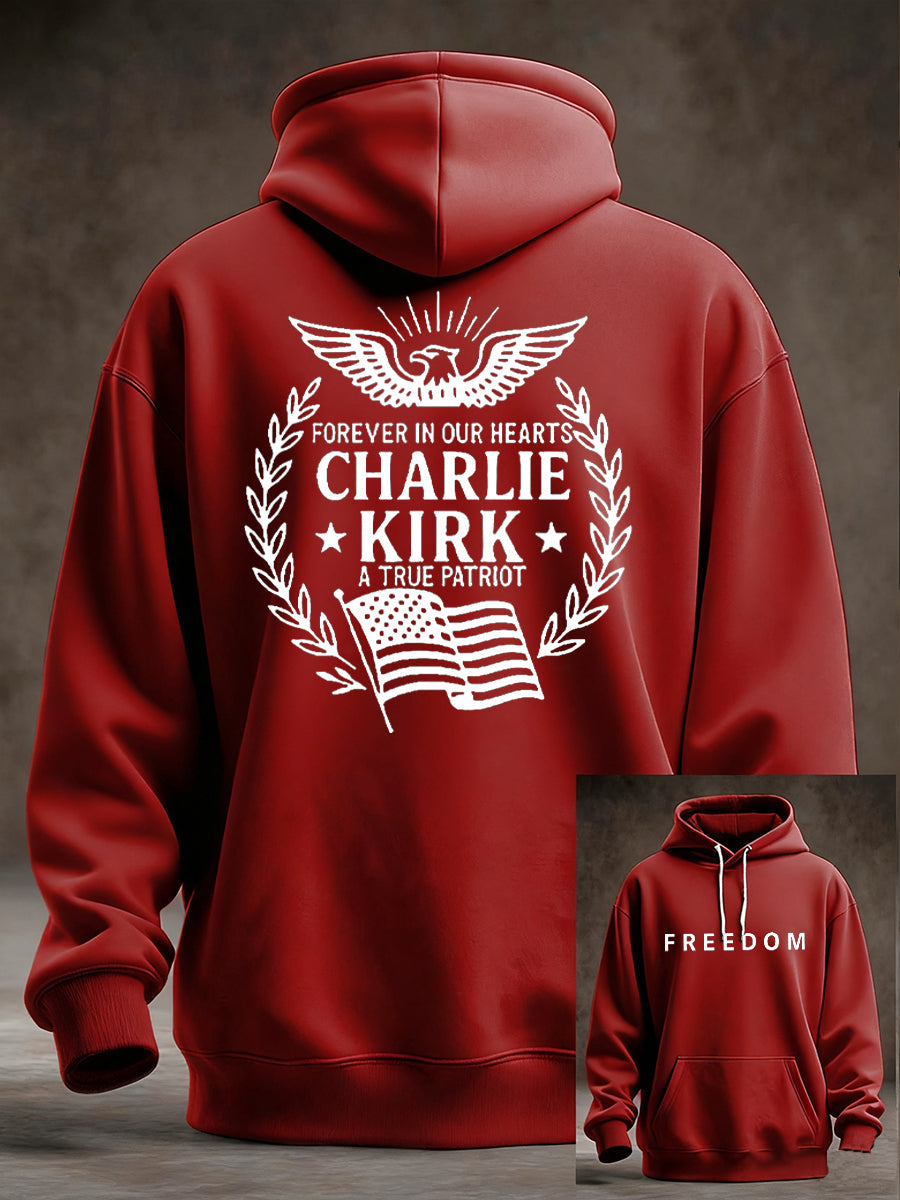 Men's Freedom Is Not Free R.I.P Charlie Kirk Oversized Drop-Shoulder Hoodie with Pockets