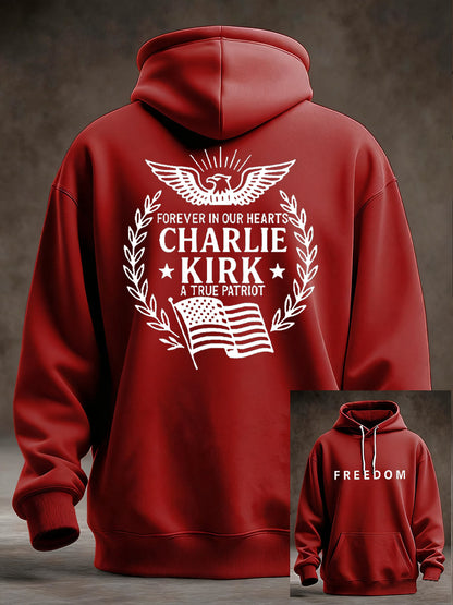 Men's Freedom Is Not Free R.I.P Charlie Kirk Oversized Drop-Shoulder Hoodie with Pockets
