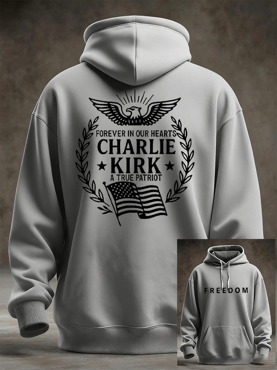 Men's Freedom Is Not Free R.I.P Charlie Kirk Oversized Drop-Shoulder Hoodie with Pockets