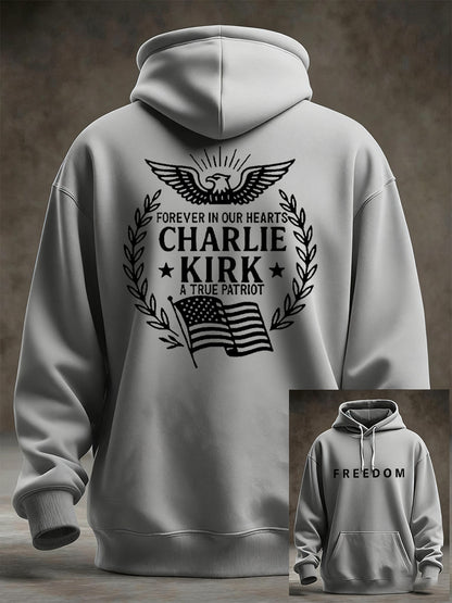 Men's Freedom Is Not Free R.I.P Charlie Kirk Oversized Drop-Shoulder Hoodie with Pockets