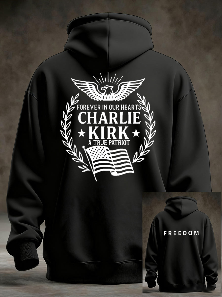 Men's Freedom Is Not Free R.I.P Charlie Kirk Oversized Drop-Shoulder Hoodie with Pockets