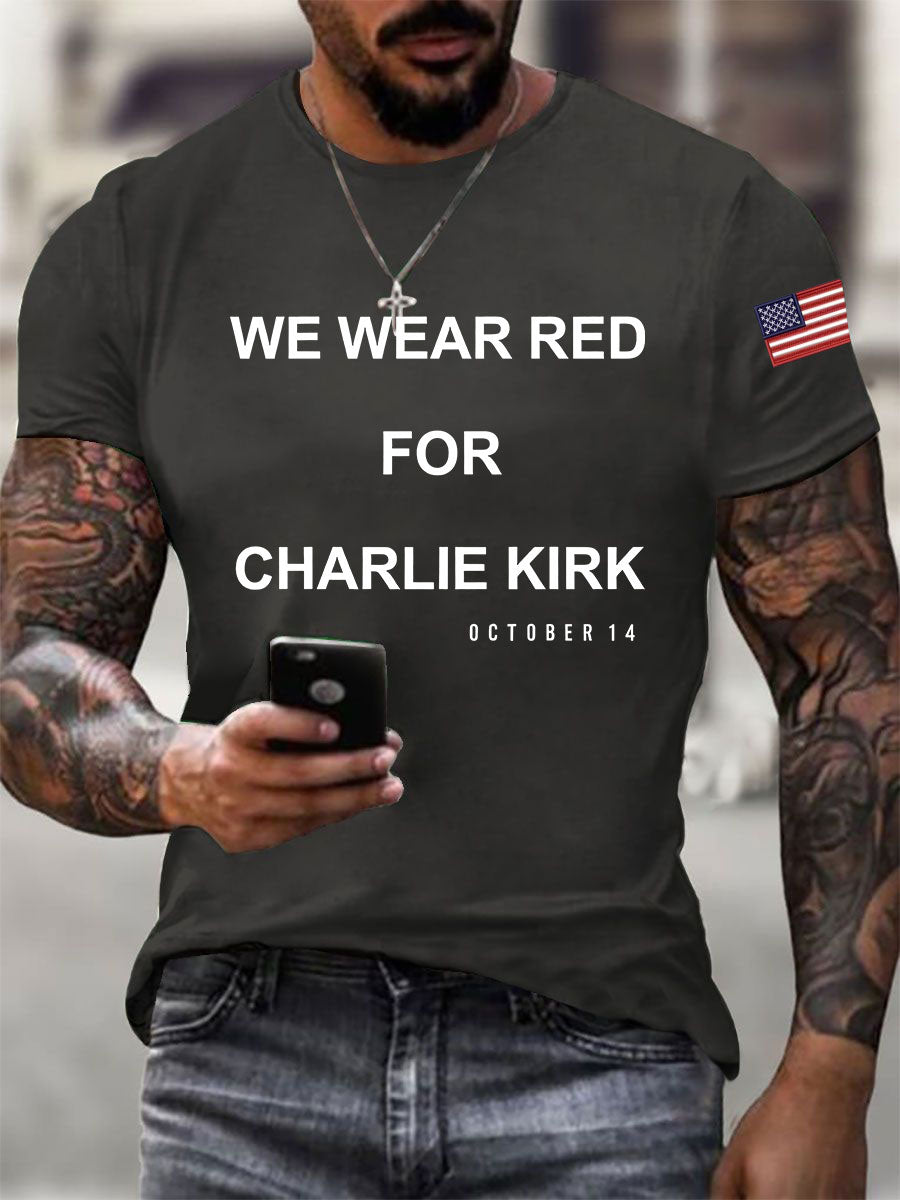 Men's We Wear Red For Charlie Kirk Short-sleeved T-shirt
