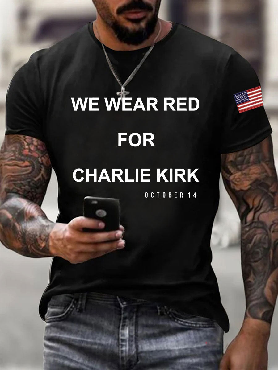 Men's We Wear Red For Charlie Kirk Short-sleeved T-shirt