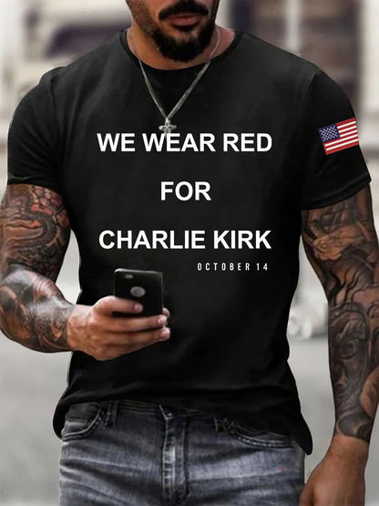 Men's We Wear Red For Charlie Kirk Short-sleeved T-shirt