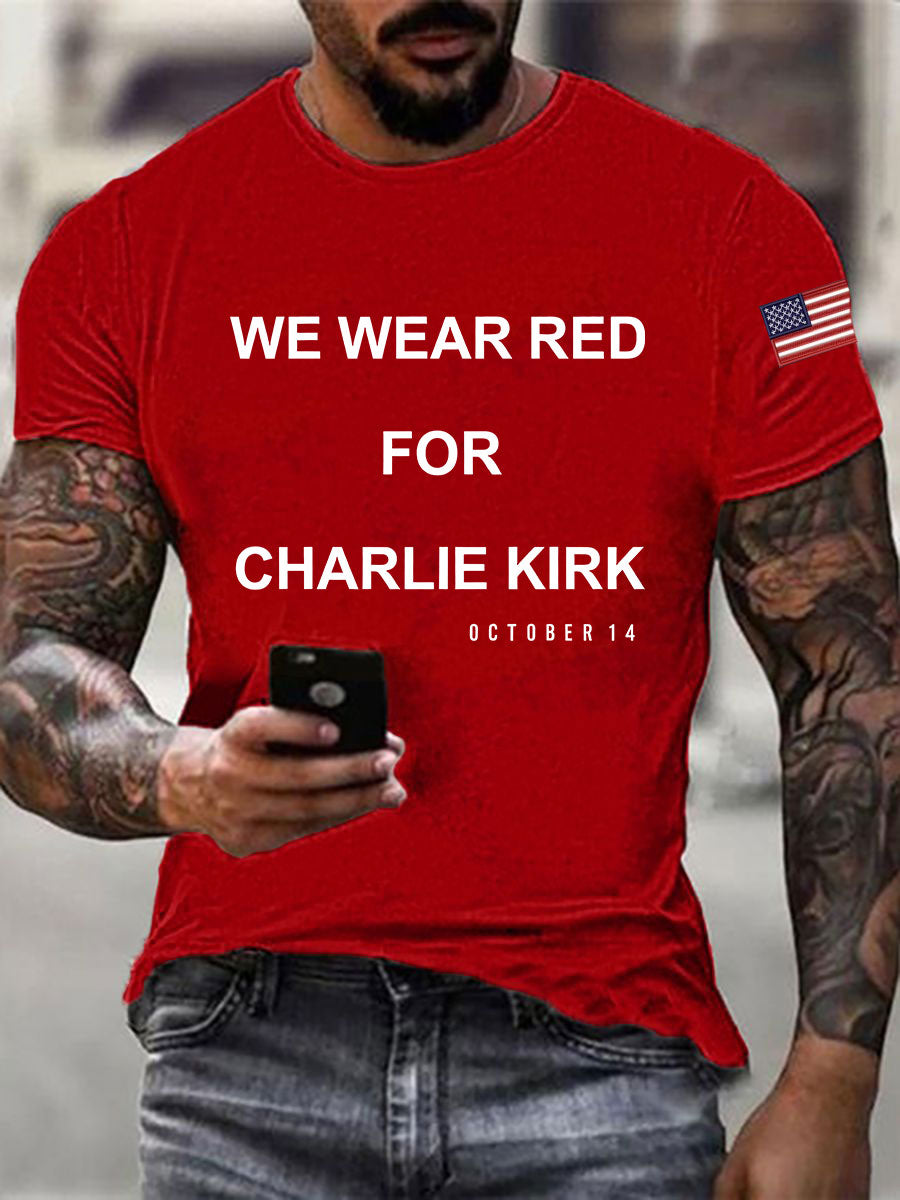 Men's We Wear Red For Charlie Kirk Short-sleeved T-shirt