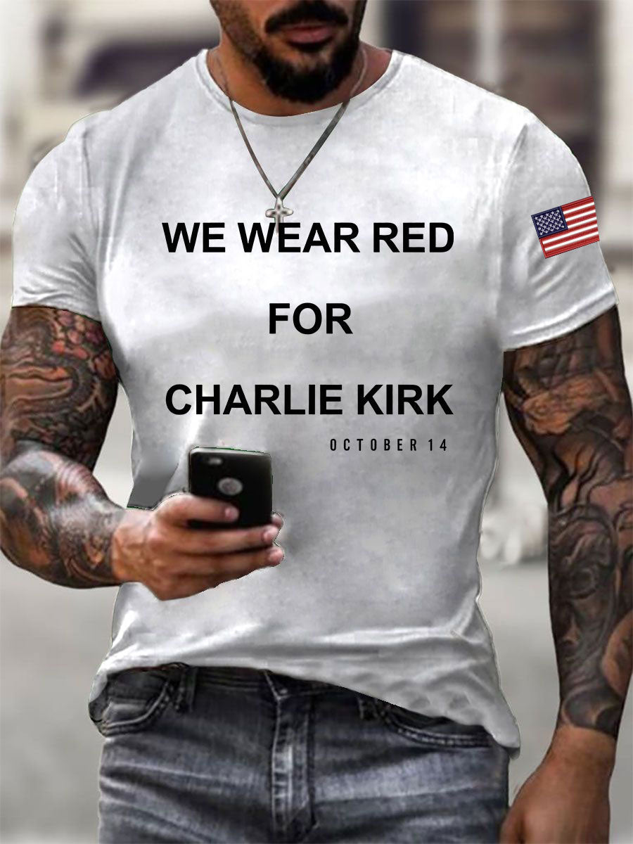 Men's We Wear Red For Charlie Kirk Short-sleeved T-shirt