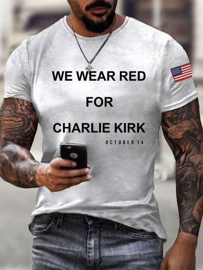 Men's We Wear Red For Charlie Kirk Short-sleeved T-shirt