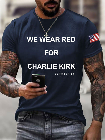 Men's We Wear Red For Charlie Kirk Short-sleeved T-shirt